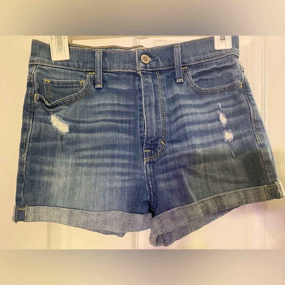 Light blue denim shorts